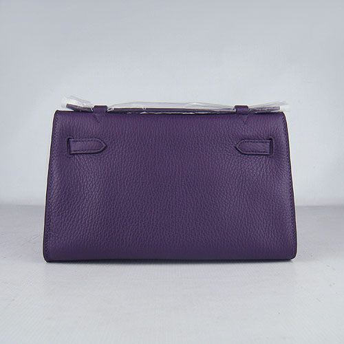 AAA Hermes Kelly 22 CM France Leather Handbag Purple H008 On Sale - Click Image to Close